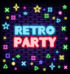 Retro Party Neon Sign Bright Signboard