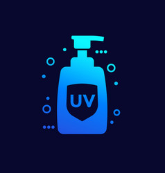 Sunscreen Sunblock Lotion Icon On Dark