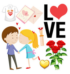 Valentine Theme With Boy And Girl