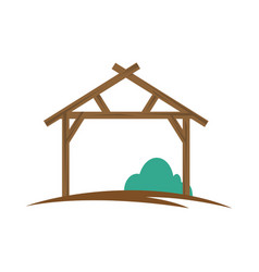 Wooden Stable Manger Isolated Icon