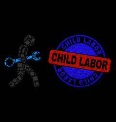 Bicolor Scratched Child Labor Stamp Seal