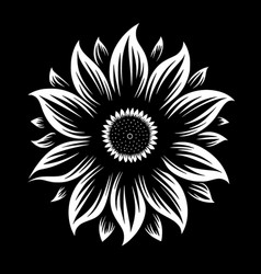 Flower - Black And White Isolated Icon