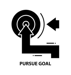 Pursue Goal Icon Black Sign With Editable