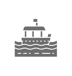 Traditional Thai Tourist Boat Grey Icon Isolated