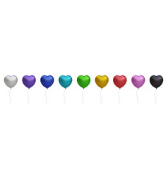 3d Shiny Colorful Heart Glossy Helium Air Balloon