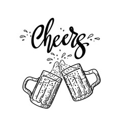 Cheers Hand Lettering Phrase Poster