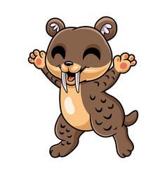 Cute Little Smilodon Cartoon Standing