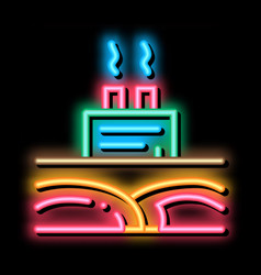 Geothermal Energy Power Plant Neon Glow Icon