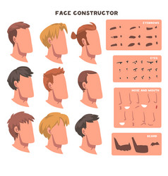 Man Face Constructor With Head And Spare Parts