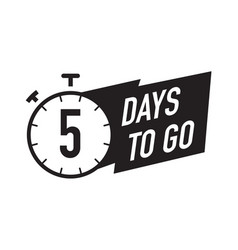 5 Days To Go Timer Symbol Black Color