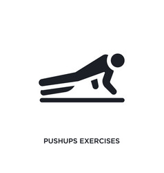 Black Pushups Exercises Isolated Icon Simple