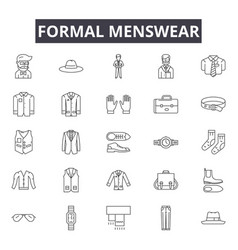 Formal Menswear Line Icons For Web And Mobile