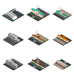 Railway Station Isometric Set