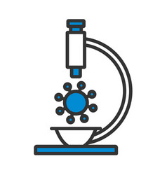 Research Coronavirus By Microscope Icon