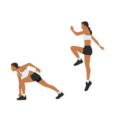 Woman Doing Jump Start Exercise Flat