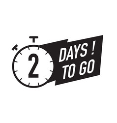 2 Days To Go Timer Symbol Black Color