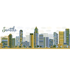 Abstract Seattle City Skyline