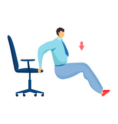 Cartoon Man Falling From Office Chair Accident