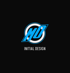 Initial Mo Logo Circle Line Creative Esport Team