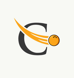 Letter C Bowling Logo Bowling Ball Symbol