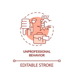 Unprofessional Behavior Terracotta Concept Icon