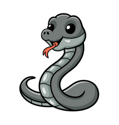 Cute Black Mamba Snake Cartoon