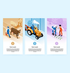 Farm Work Isometric Banners