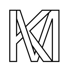 Logo Sign Km Mk Icon Double Letters Logotype M K