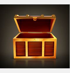 Treasure Chest Empty Wooden Box Open Casket