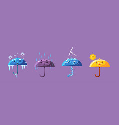 Umbrella Character As Weather And Meteorology