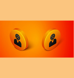 Isometric Angry Customer Icon Isolated On Orange