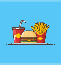 Burger Soft Drink Cup And French Fries Doodle