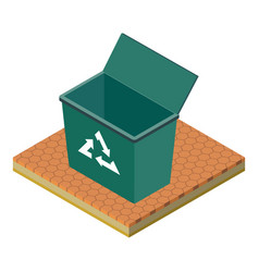 Recycle Bin Icon Isometric Style