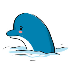 Sad Dolphin On White Background