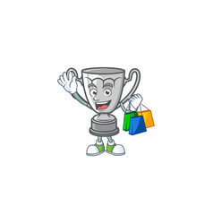 Shopping Silver Trophy With Cartoon Character