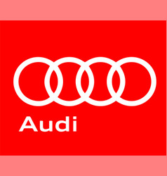 Audi Brand Logo Symbol With Name White Design