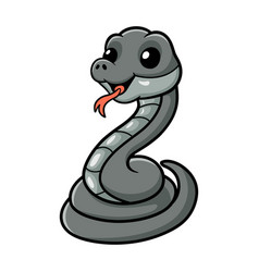 Cute Black Mamba Snake Cartoon