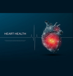 Low Poly Human Heart Cardiology Or Cardiac Health