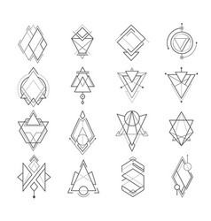 Geometric Boho Tattoo Linear Symbols Sacred Signs