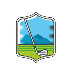 Golf Course With Putter On White Background