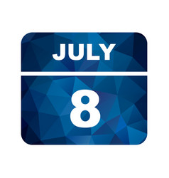 July 8th Date On A Single Day Calendar