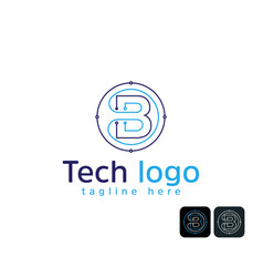 Dot Connection Letter B Tech Logo