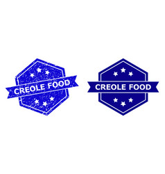 Hexagon Creole Food Seal With Grunge Surface