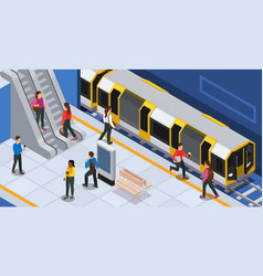 Subway Station Isometric Background