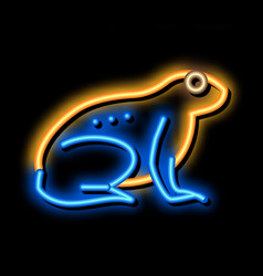 Tropical Frog Neon Glow Icon