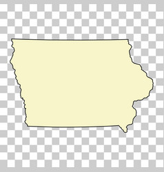 Iowa Map Shape United States Of America Flat