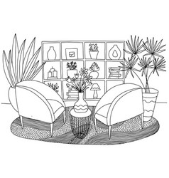 Living Room Interior Coloring Page