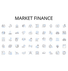 Market Finance Line Icons Collection Efficiency