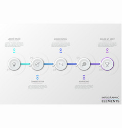 Navigation map infographic 5 steps timeline Vector Image