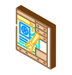 Pc Cleaning Repair Computer Isometric Icon